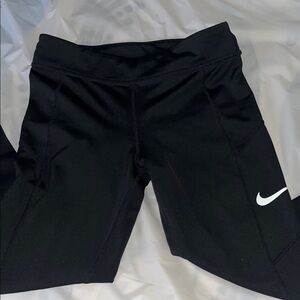 Nike Women Black Leggings with White Swoosh